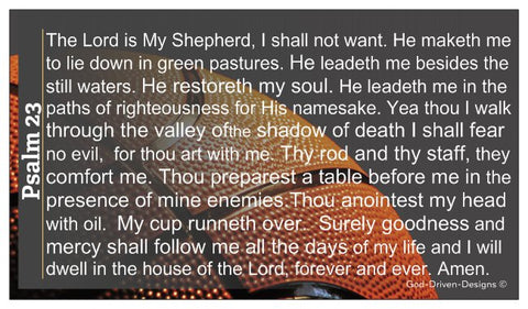 Psalm 23 Basketball Ministry Wallet Size Seed Card