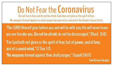 Do Not Fear Coronavirus Seed Card - Orange