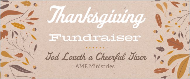 Thanksgiving Church Fundraiser Banner 2.5' x 6'