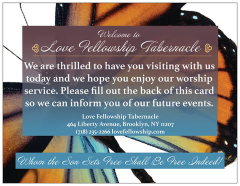 Order Custom Church Event Welcome Cards - Butterfly