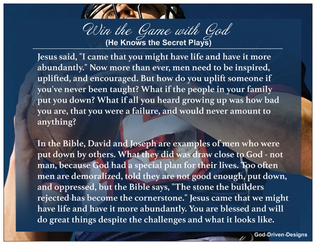 Encouraging Men Prayer Card - Football