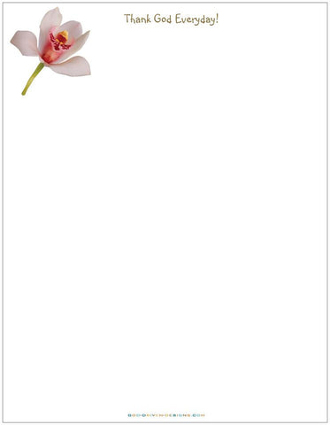 Thank God Everyday Orchid Letterhead Stationery