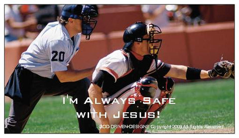 You're Always Safe with Jesus Baseball Magnet 25/Pack