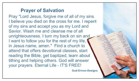 Prayer of Salvation Bible Seed Card - Small Font