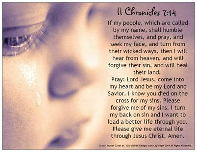 If My People Pray II Chronicles 7:14 Prayer Card
