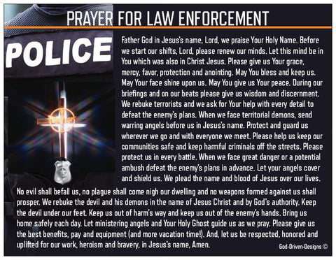 The Police Officers Prayer Card for Law Enforcement