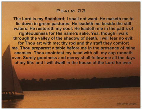 Psalm 23 - Prayer Card (Blank on the Back)