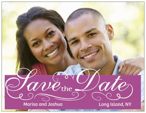 Save the Date Engagement Party Custom Horizontal Flat 5.5" x 4" Invitations (Sample Shown)