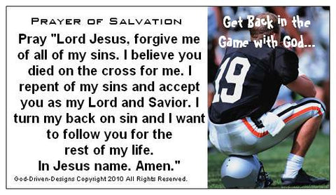 Get Back in the Game Football Large Font Prayer of Salvation Seed Card