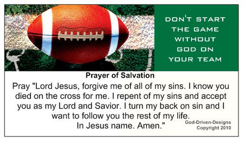 Don't Start the Game Without God Football Prayer of Salvation Seed Card
