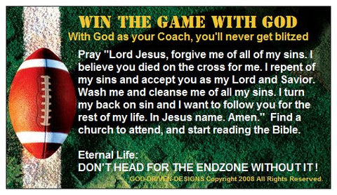 Win the Game with God Football Prayer of Salvation Seed Card