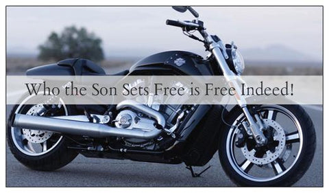 Who the Son Sets Free Motorcycle Biker Seed Card