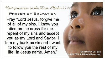 Psalm 55:22 Baby Prayer of Salvation Seed Card
