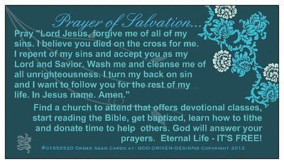 Prayer of Salvation Card Green Ivy Seed Card