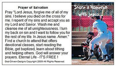Prayer of Salvation Seed Cards - Baseball